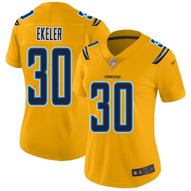 Los Angeles Chargers NFL Football Austin Ekeler Gold Jersey Women Limited #30 Inverted Legend->women nfl jersey->Women Jersey